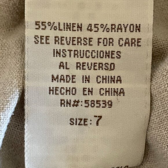 Speechless Womens Wide Leg capri Sand Linen/Rayon Pants Size 7 cropped - Picture 3 of 11